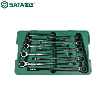 世达（SATA）08016 10件加长型X柄两用快扳组套