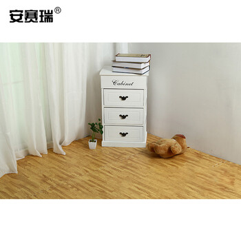 安赛瑞 泡沫拼接地垫 木纹拼块地垫套装防滑地垫 60×60cm 4片装 道馆武术摔跤脚垫 黄色木纹  27254