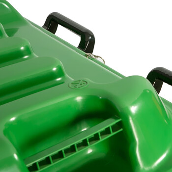 益美得 手推垃圾清运车户外环卫大号垃圾桶工地带轮带盖街道物业保洁垃圾车 草绿色400L