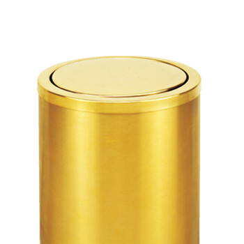 南 GPX-205A 南方小号圆形翻盖垃圾桶 砂金 果皮桶  商用酒店宾馆客房不锈钢垃圾桶