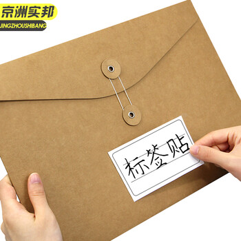 京洲实邦【A4横版20个装大号】牛皮纸加厚绑扣文件袋档案袋绕线信封收纳袋可定制JZSB-9519B
