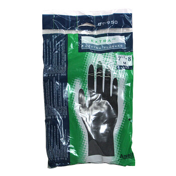 ANSELL 87-950橡胶防化学实验室检查 防酸碱防护耐水劳保工作手套 定做 L码 1付