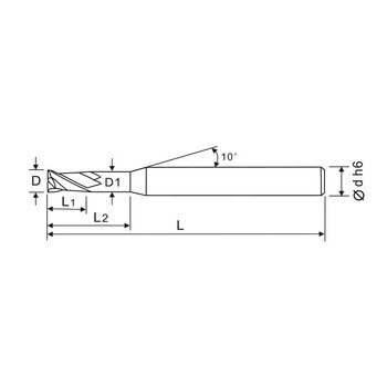 刃天行立铣刀PGL2040-060L20通用加工2刃 长颈短刃平底铣刀 订制品