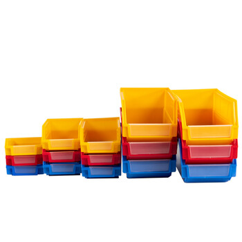 海斯迪克 HKW-314 背挂式零件盒 塑料挂壁斜口五金工具物料元件盒 4号220*140*125mm蓝