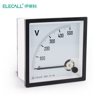 伊莱科(ELECALL)CP-96指针式直流电压表头机械安装式伏特表3 黑白色 直流250V