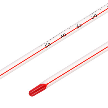 匡建仪表（CONJANT）中兴高精密温度计 工业玻璃棒液体测温仪 手工雕刻款 -50+50℃（红水款分度值1） 