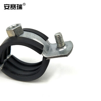 安赛瑞 重型自攻铁管卡（10个装）给水管固定抱箍加厚自攻丝黑皮铁管卡水管吊卡 M10×110mm 430471