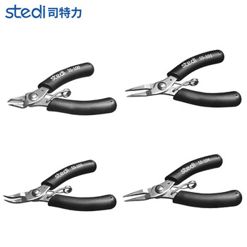 司特力stedi 进口珠宝钳套装六段钳diy制作绕线串珠手工钳无牙尖嘴钳剪线钳弯嘴钳套装 尖斜圆弯收纳包