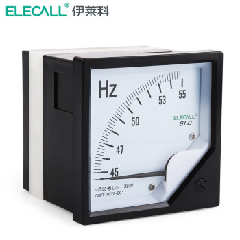 伊莱科(ELECALL)交流频率表 单相 2.5级 嵌入式 机械式指针表  黑白色 CP96（220V 45-55HZ）