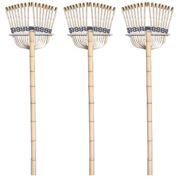 兰诗（LAUTEE）SB-0329 竹耙子 物业环卫搂草耙 搂落叶耙 16齿竹耙-5个装