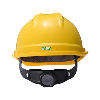 梅思安V-Gard-500ABS豪华超爱戴帽衬V型有孔安全帽施工建筑工地劳保防撞头盔黄色1顶