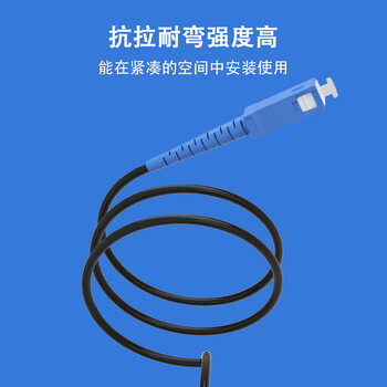 千天 Qantop QT-GP233T单模电信级光纤收发器尾纤1芯2钢丝3.0皮线跳线SC-SC300米蝶形光纤跳线网线可定制米数