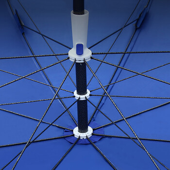 益美得 LH1067 可折叠伸缩户外遮阳伞定制印刷太阳伞 2.4米银胶宝蓝色(赠底座)