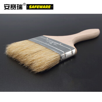 安赛瑞 木质猪毛油漆刷纯猪毛油漆刷 猪鬃毛刷 排笔刷 扫灰刷 油刷  4寸 毛长38mm（20把装）22314