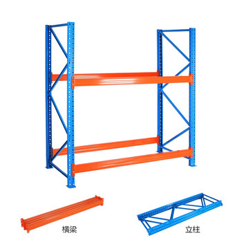 时通重型货架仓储加厚横梁式托盘货架仓库储物架1.5吨主架【内径2.5米*1米*2米】2层横梁（含地面3层）
