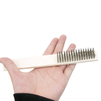 冰禹 BY-2338 木柄钢丝刷 除漆除锈刷子 金属表面清洁刷（12把/件）