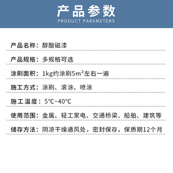鲸彩蔚蓝 8KG 中灰色 醇酸磁漆金属醇酸漆防锈漆油漆涂料钢铁铝塑管道栏杆翻新工业户外钢结构镀锌防水防晒漆