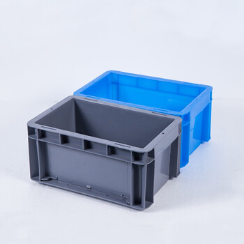 知旦 物流箱 外径:300*200*147mm周转箱可堆物流箱仓库车间工业标准塑料物流箱 ZWL-300147 灰色无盖