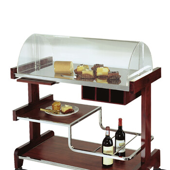 南 C-27 糕点车 红木色 可拆装 酒店餐厅送餐车茶水车点心蛋糕车置物架