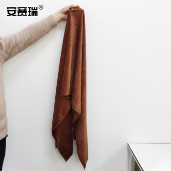 安赛瑞 超细纤维磨绒毛巾 60×180cm 多用途大号百洁布吸水清洁布保洁洗车 咖色 27060