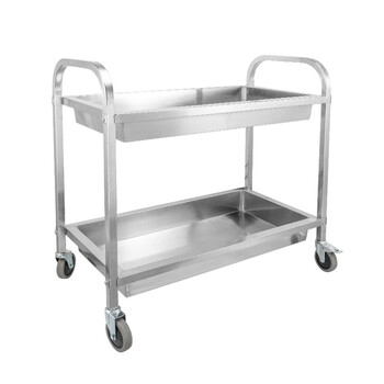 舒蔻不锈钢餐车手推车酒店送餐车多层收餐车推餐车厨房置物架储物架货架收纳车 收碗餐车【中号/无磁】