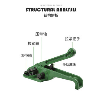 飞尔（FLYER）PET塑钢手动绿色收紧器黑色钳子整套 便捷式打包机【收紧器27×7×15cm 钳子52×8cm】