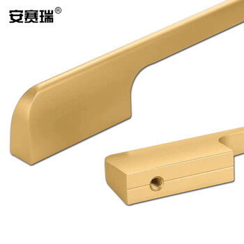 安赛瑞 通用橱柜拉手（5个装）金色拉手现代简约衣柜门把手抽屉衣柜利邦拉手孔距320mm  510121
