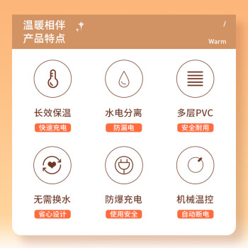 志高（CHIGO）暖手宝电热水袋水电分离毛绒布套 暖宝宝防头自动断电便携暖水袋