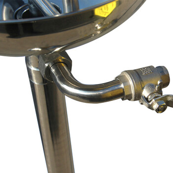 海斯迪克 HK-673 304不锈钢双口喷淋洗眼器 工业实验室验厂用立式紧急冲淋洗眼装置 复合双口紧急冲淋式