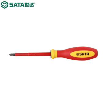 世达（SATA）61211 G系列双色柄十字绝缘螺丝批#0x60MM