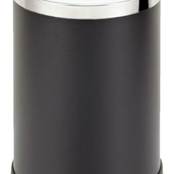 南 GPX-205A 小号圆形翻盖垃圾桶 黑色 果皮桶  商用酒店宾馆客房不锈钢垃圾桶