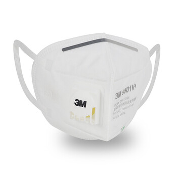 3M 9501V+带阀口罩防飞沫KN95防粉尘细小颗粒物 棉质耳带独立包装25只装 工业版 W定做
