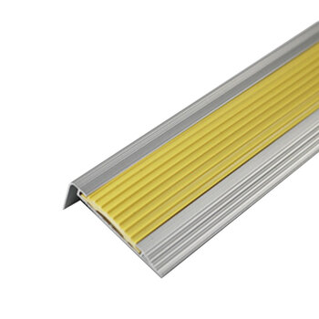 冰禹 BYlf-543 铝合金楼梯防滑条 踏步压条防撞护角 1米黄灰银光70*21mm