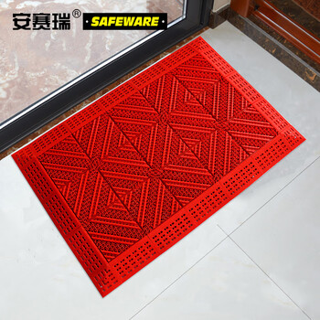 安赛瑞 室外镂空除尘地垫 EVA拼接除尘地垫 拼接式刮泥防滑脚垫 红色 75×150×2.5cm 23386