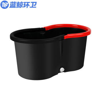 蓝鲸环卫 黑色加厚款全钢配置+2拖头 旋转拖把桶双驱动拖把创意免手洗好神拖LJHW-9051