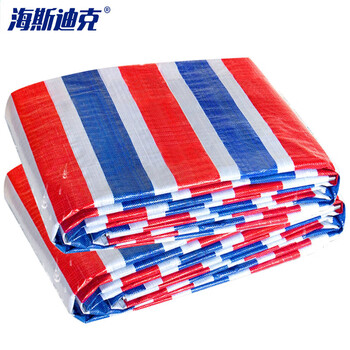 海斯迪克 彩条布防雨布 单膜三色防水防风篷布 普通款5M*50M HK-211