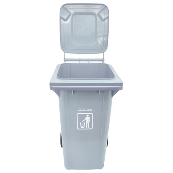 超宝（CHAOBAO）B-003 环卫酒店物业大号带盖垃圾桶 120L灰色