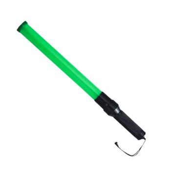 鸣固 交通指挥棒荧光棒LED多功能指挥棒救生棒荧光棒演唱会闪灯发光棒警示指挥棒 54*4cm 绿色电池款