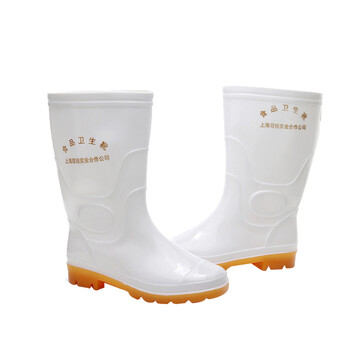 者也（ZYE）白色高帮中帮防滑雨靴男女单里水鞋 中筒 38码 