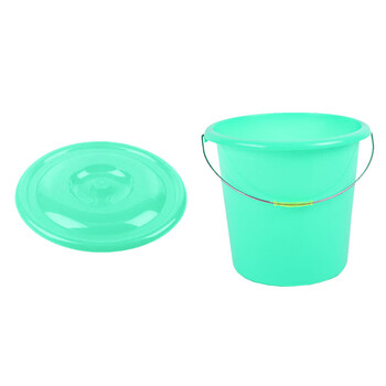 兰诗 DA2160 塑料水桶手提桶加厚水桶 口径35.5*高31cm约20升有盖水桶5个装蓝色