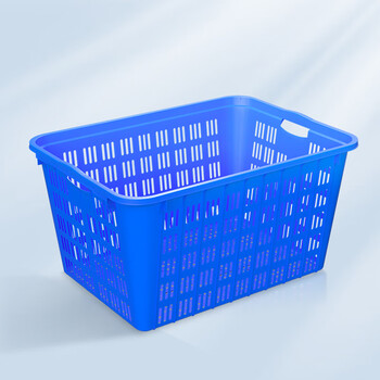 米奇特工 690x500x370 周转筐塑料周转箱箩筐收纳篮 3号筐蓝色