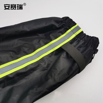 安赛瑞 反光款防雨鞋套 高筒牛津布防雨鞋套 便携式防水耐磨鞋套 雨鞋套黑色XL码（40-41码） 28133