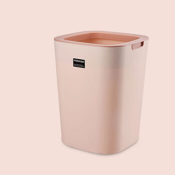 庄太太【浅绿色8L】北欧方形垃圾桶无盖客厅厨房大号带压圈简约现代卧室创意纸篓