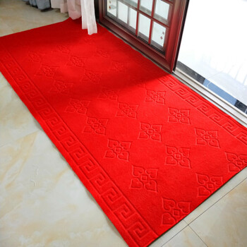 安赛瑞 压花防滑地毯 商场办公室酒店大堂餐厅卷材地毯 1×15m 楼梯走廊过道地毯 红色26793