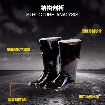 踏雪（TAXUE）耐酸碱耐化学品工业用橡胶靴 劳动保护作业用防护靴高筒靴定做 40码 1双