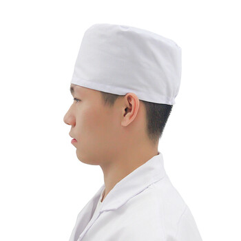 者也（ZYE）5顶白色圆帽卫生帽食品厂工作帽子女纺织厂防尘帽带松紧 白色均码