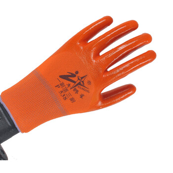 牛郎星手套 涂胶PVC半挂劳保手套胶皮手套防滑耐磨 P538 桔纱桔 均码