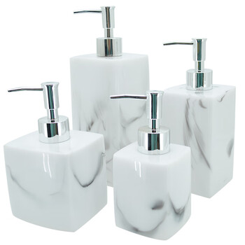 益美得 DB7086 浴室洗发水沐浴露分装瓶子按压瓶皂液器空瓶 白仿700ml无字