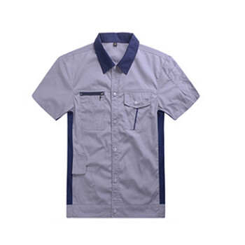 江燕 夏季工作服 短袖薄款 耐磨劳保服工装 中灰套装JY-16138款 L 170