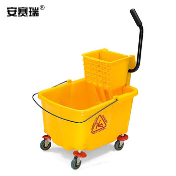 安赛瑞 商用单桶拖把榨水车 机场车站保洁拖把甩水车 45升大号单桶拖把挤水车（45L）10673